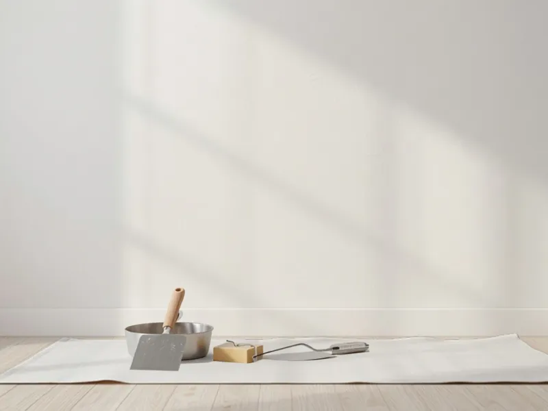 Drywall repair surface prepared for a smooth paint finish