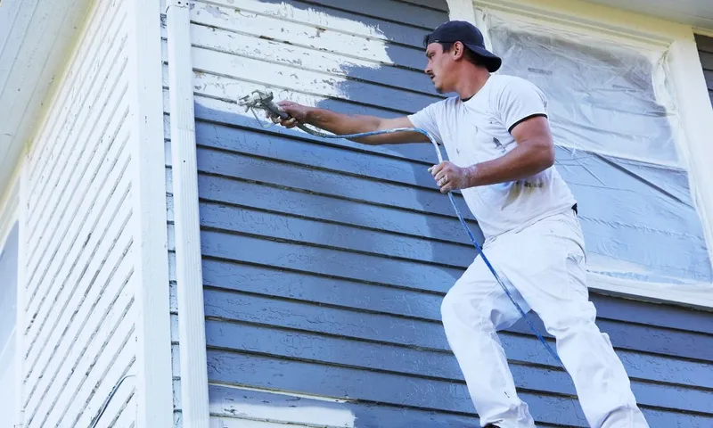 Professional exterior painting preparation on a Hampton Roads home