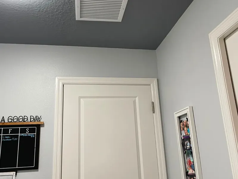 Interior ceiling accent detail after painting