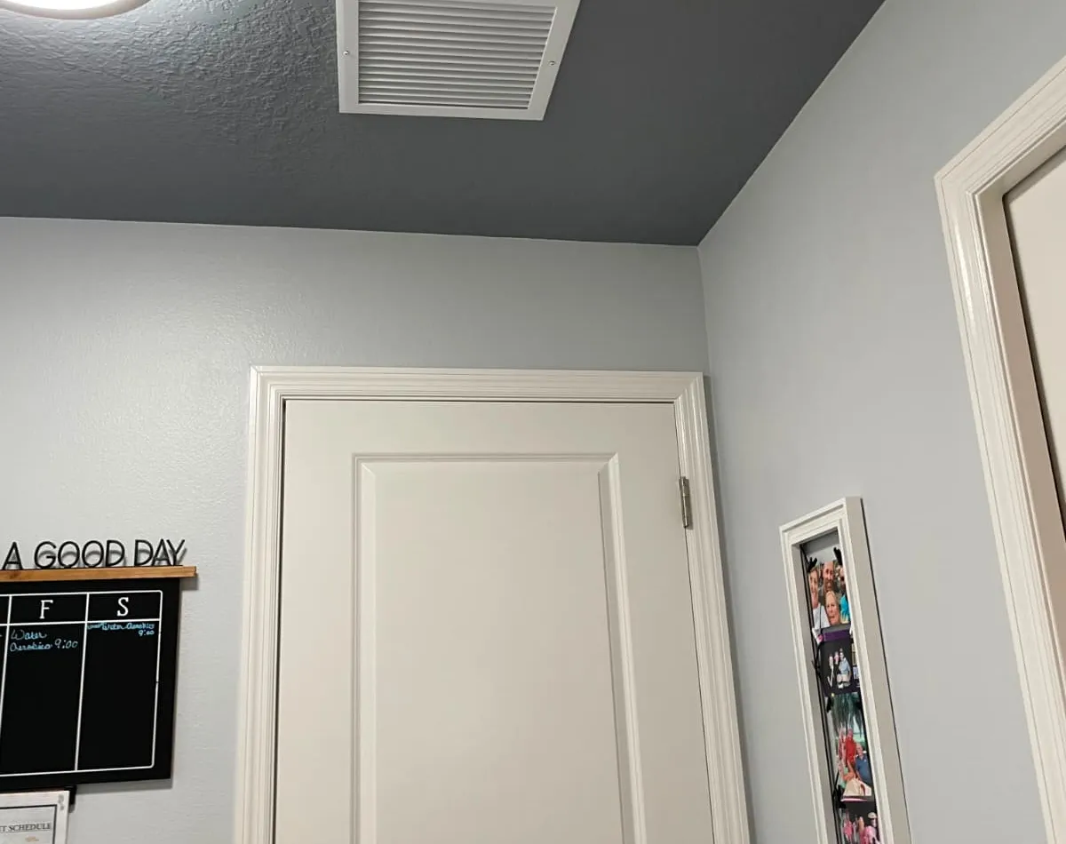 Interior ceiling accent detail after painting