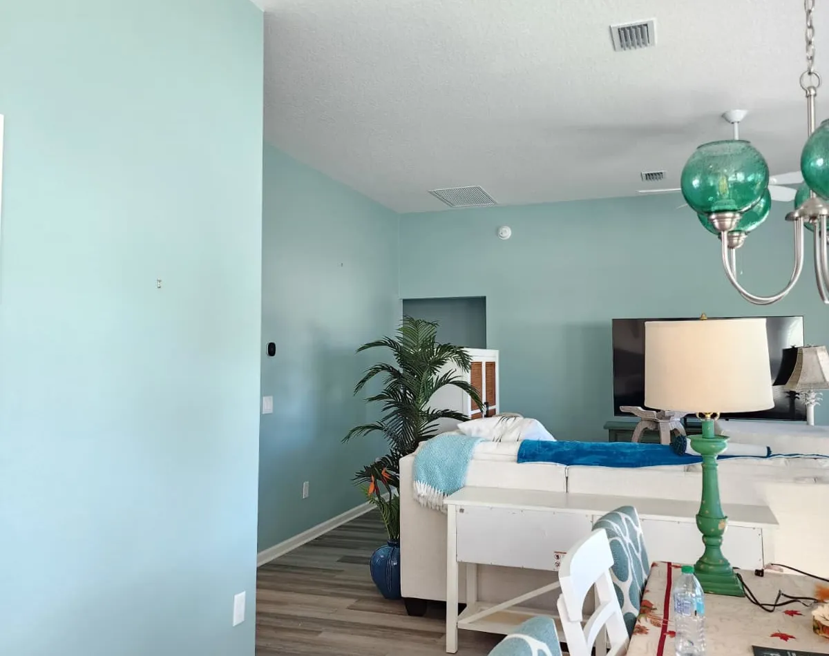 Fresh interior paint finish in a Chesapeake living and dining room
