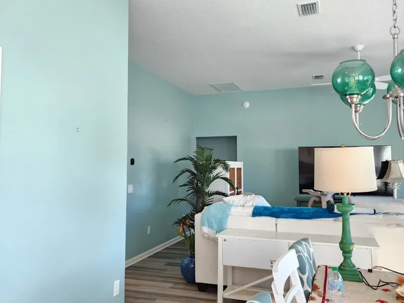 Fresh interior paint finish in a Chesapeake living and dining room