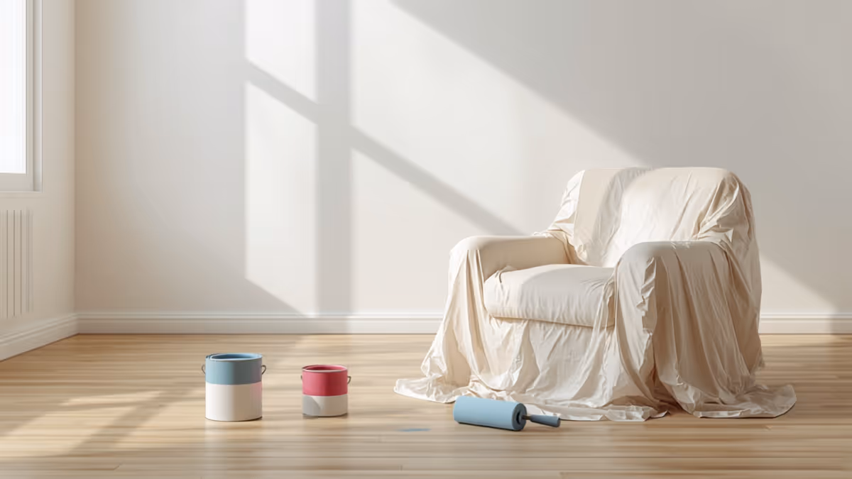 Interior painting project planning and surface preparation