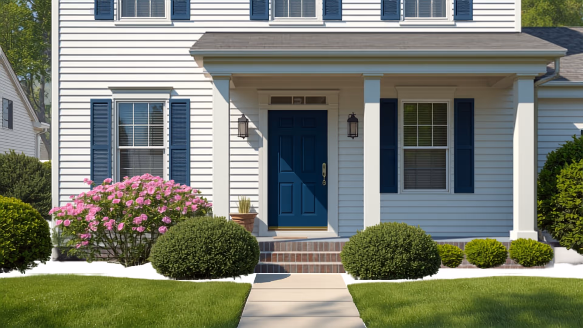 Freshly painted home exterior in Hampton Roads