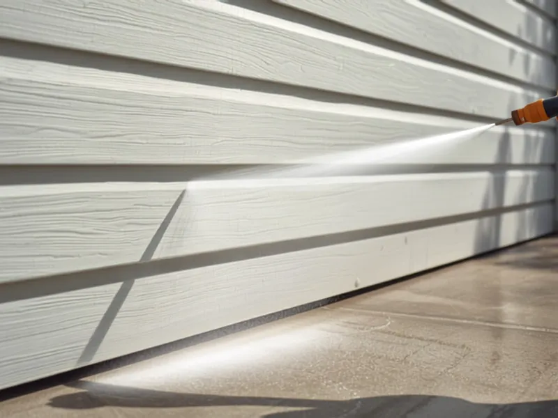 Pressure washing siding before exterior painting