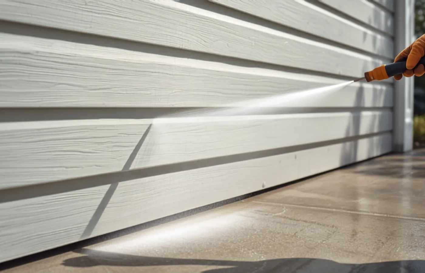 Pressure washing siding before exterior painting