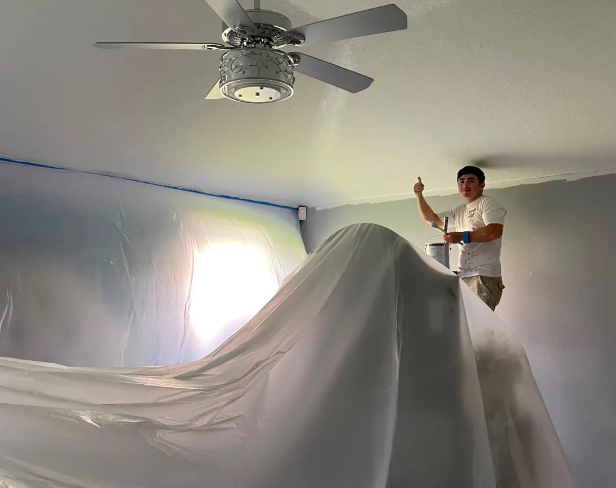 Interior painting crew working inside a Chesapeake home